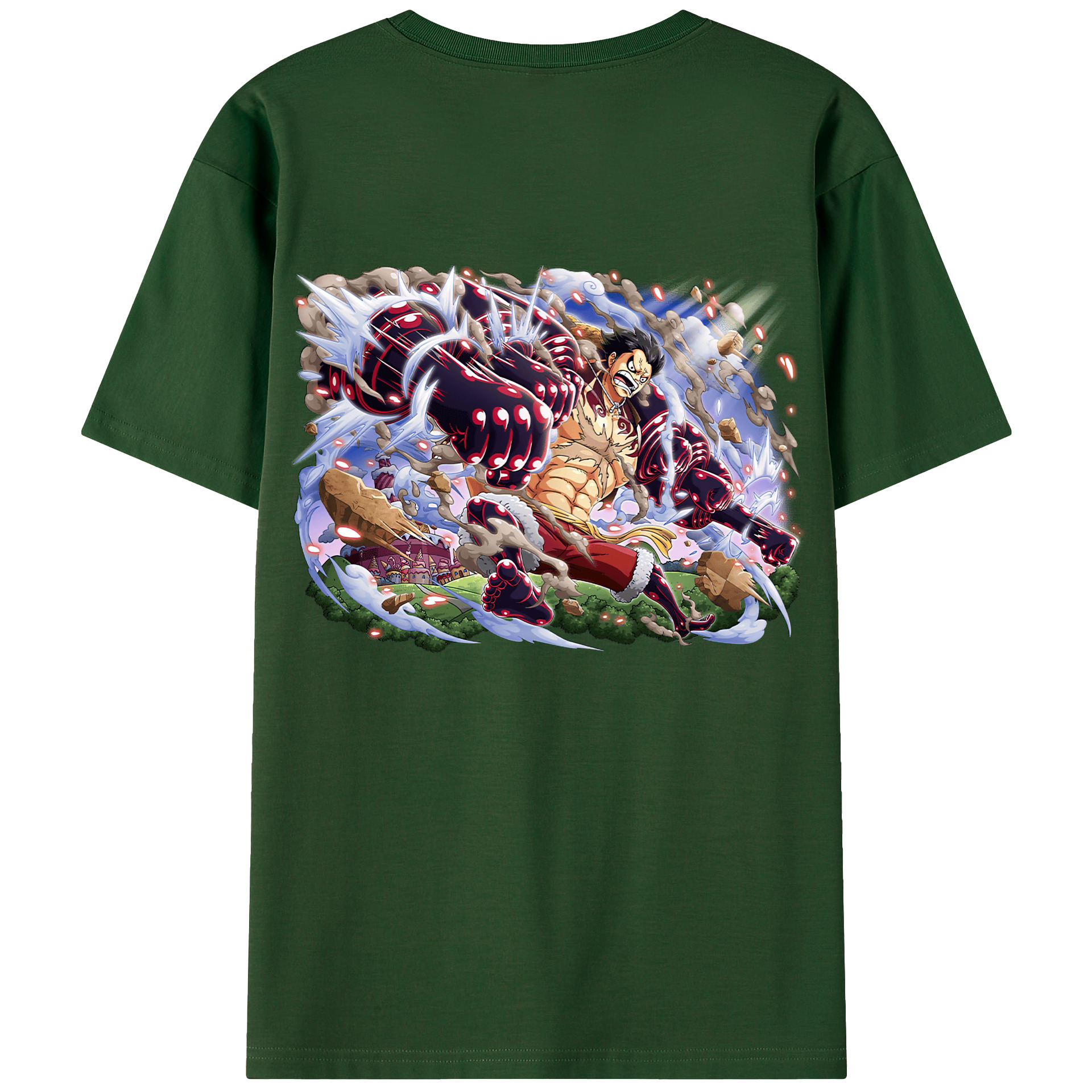 ワンピース モンキー・D・ルフィ ONE PIECE Monkey D. Luffy 綿100％半袖Tシャツ（背面プリント）